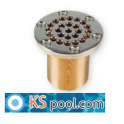 Rebosadero de piscina circular bronce con rejilla inoxidable