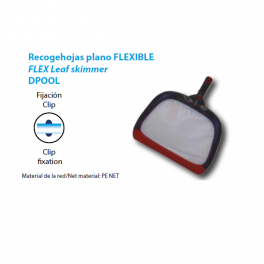 Recogehojas flexible plano fijacion clip piscinas