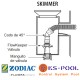 Codo conector 45º Skimmer para limpia fondos Zodiac W70244.