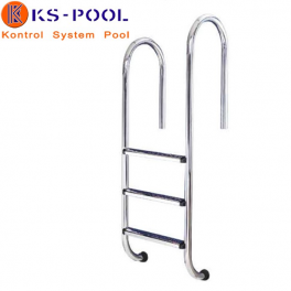 Escalera para piscina asimétrica muro aisi 316 acero inox.