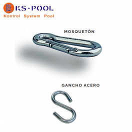 Mosqueton o gancho acero inox. para corcheras de piscinas competicion