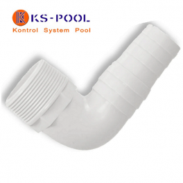 Codo racord conexion para manguera autocortable / precortada de piscina