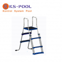 Escalera seguridad c/plataforma piscinas portatiles desmontables