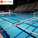 Línea transversal de 11 metros color blanco y zona castigo roja waterpolo para piscinas de competicion