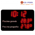 Reloj digital doble temperatura para piscina de competicion