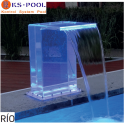 Cascada de agua acrilica Rio con Led RGB piscinas, spas