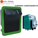 Clorador piscina privada bs pool Bsv N-bssalt + dosificadora ph EF110