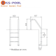 Escalera serie estándar acero inox. aisi 304 para piscinas